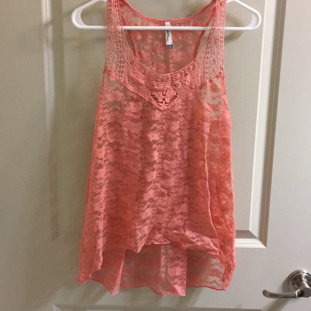 Coral Lace Racer Back Tank